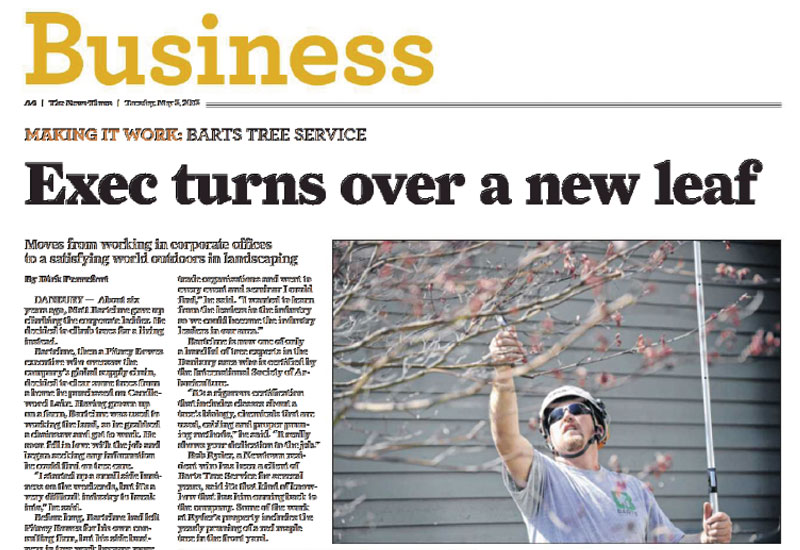 Barts tree service featured in danbury news-times